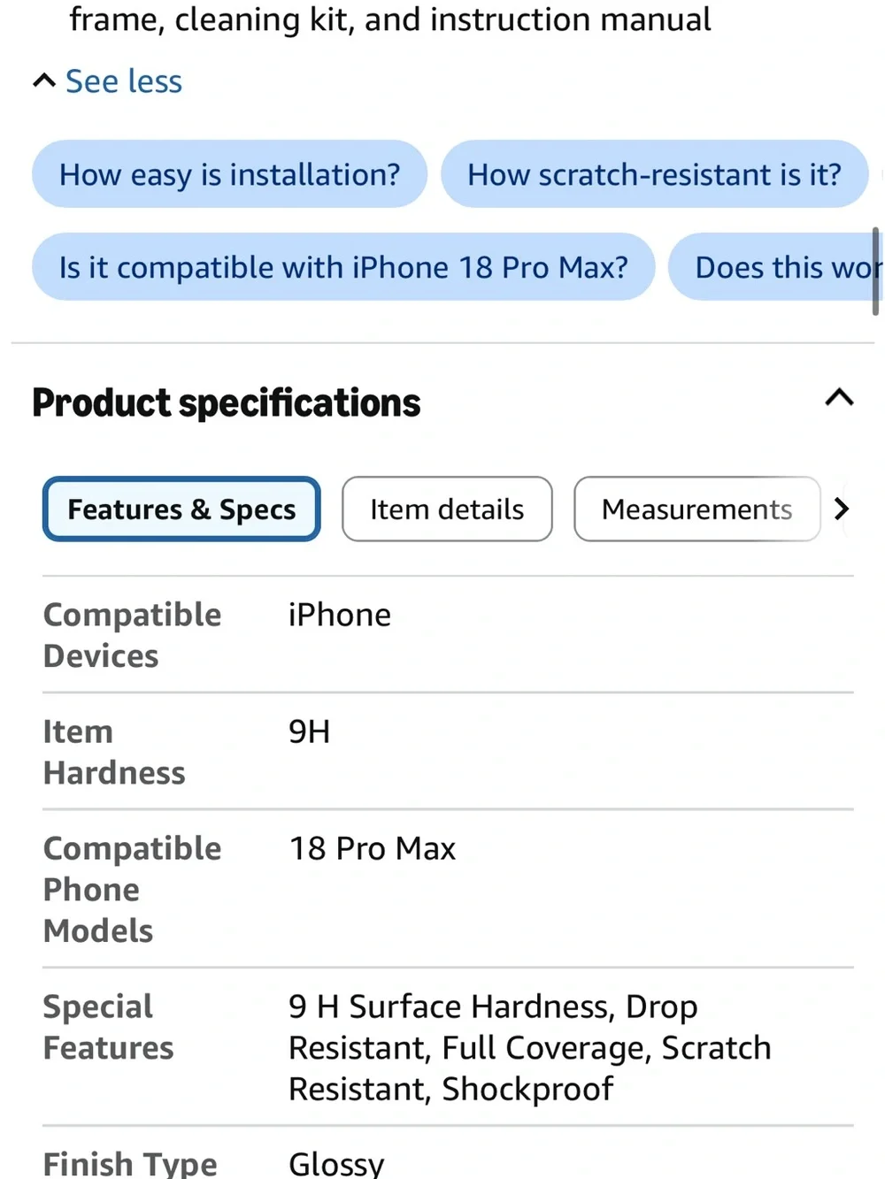 iPhone 18 pro max screen protector